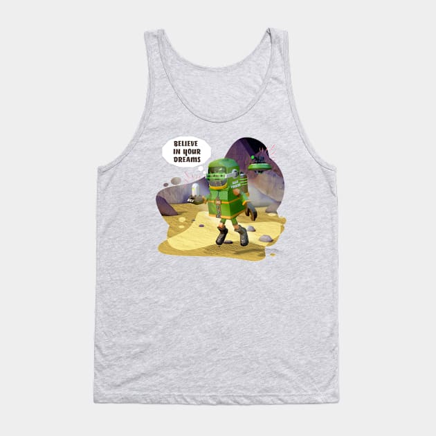 Green spacesuit, Follow your dreams. Reo Tank Top by Nakano_boy